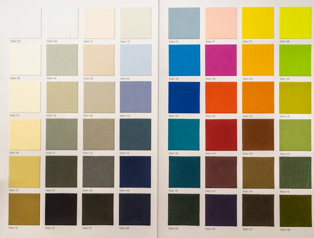 Nuancier de couleurs de peinture